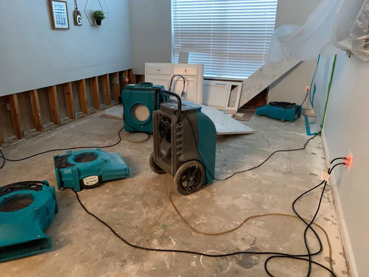 Dehumidifier in flood-cut room for Water Extraction & Removal in Spencer